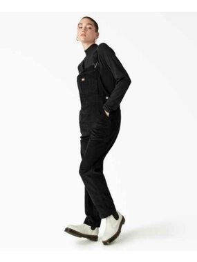 Dickies Black Women's Denim Overalls with Front Bib